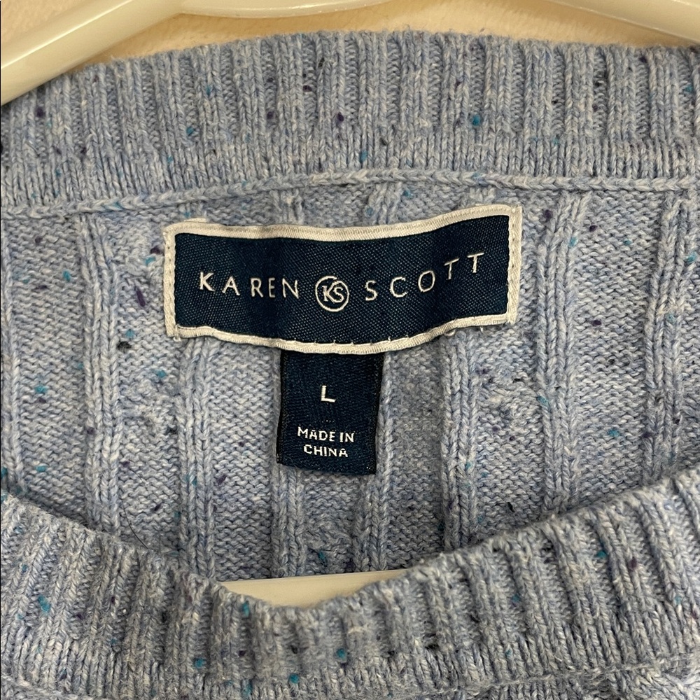 ☺️ Karen Scott Light Blue Cable Knit Sweater - Picture 2 of 7